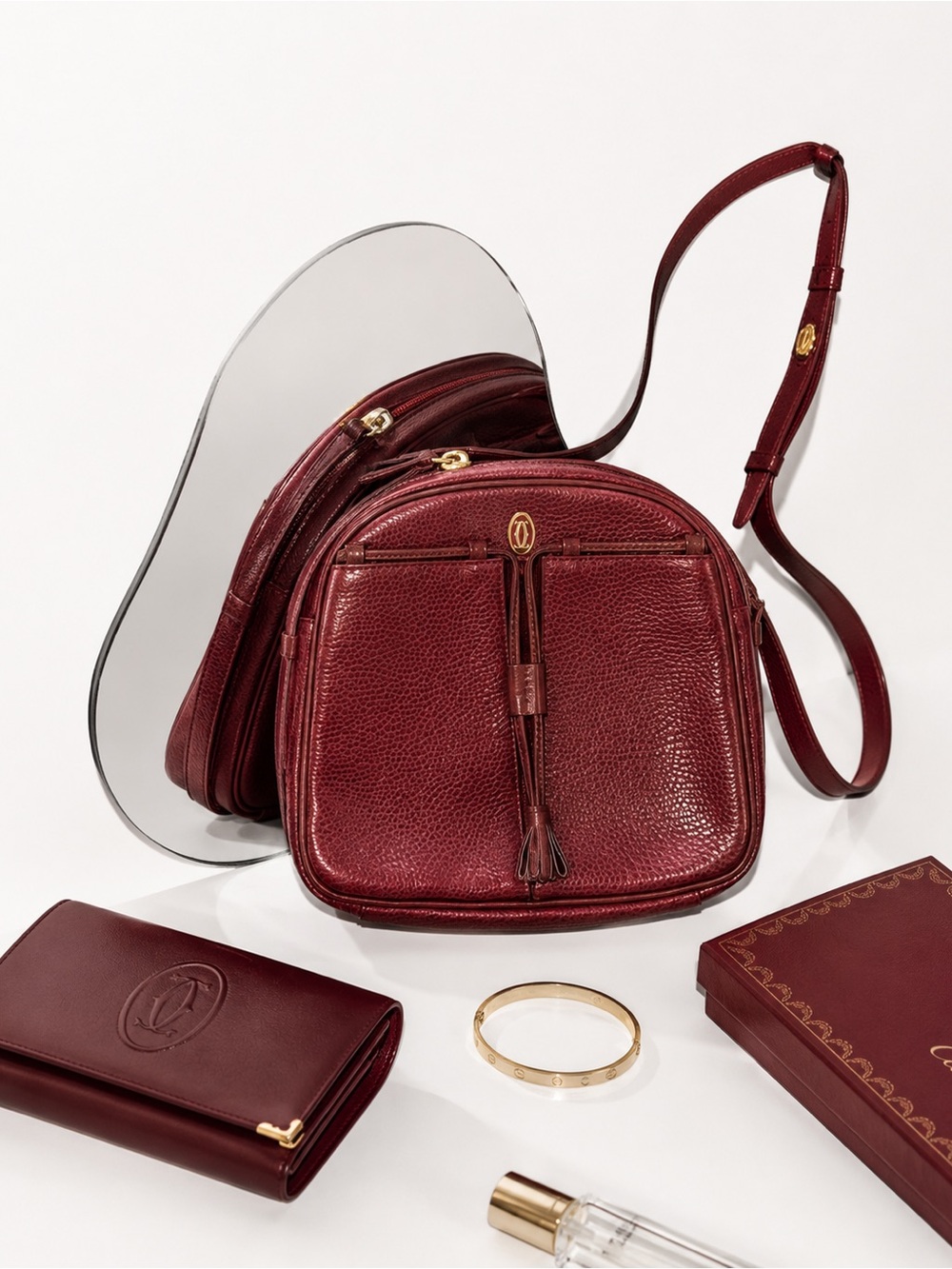 1980’s Must de Cartier Pebbled Leather Crossbody bag - Vintage French Luxury - Picture 1 of 14